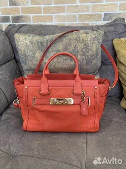 Сумка женская натуральная кожа coach