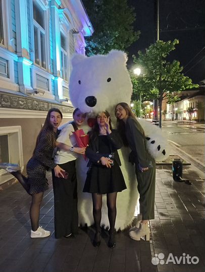 Анимация ростовая кукла Мишка поздравления