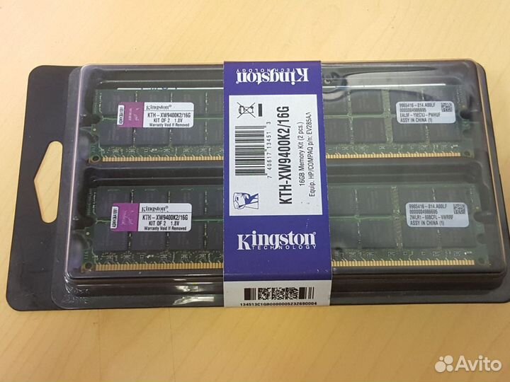 HP 16GB DDR2 PC2-5300P / ev285aa, KTH-XW9400K2/16G