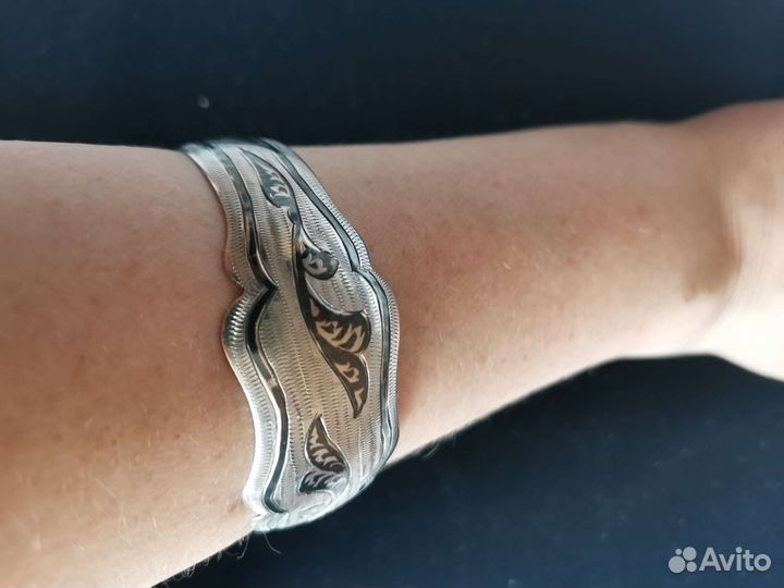 Серебряное кольцо браслет Кубачи
