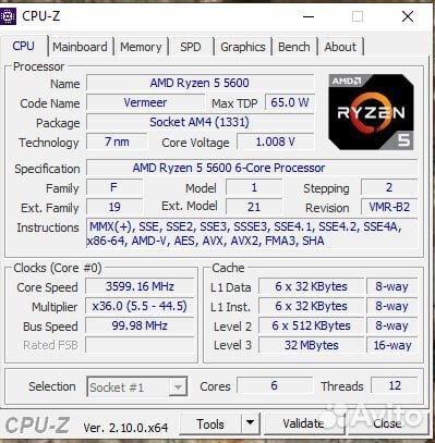 Компьютер ryzen 5 5600/gtx 1070