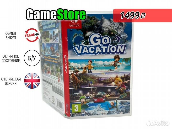 Go Vacation (Nintendo Switch, английская вер б/у