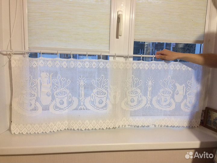 Занавеска связанная крючком