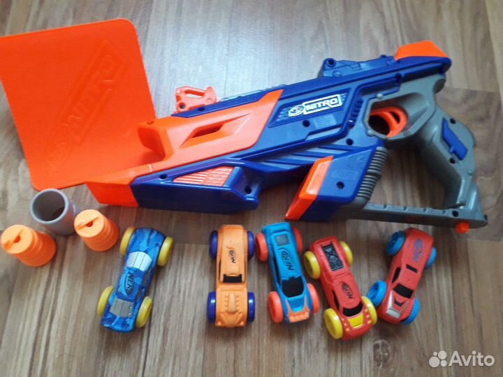 Nerf nitro лонгшот + набор машинок