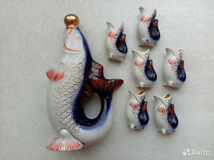 Графин рыбки со стопками СССР