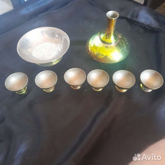 Мельхиоровый коньячный набор СССР
