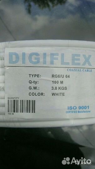 Коаксиальный/телевизионный кабель RG6