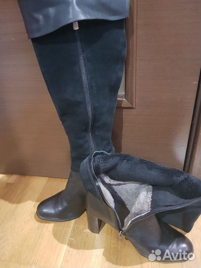 Сапоги ботфорты 38 размер зима,нат.кожа и замша