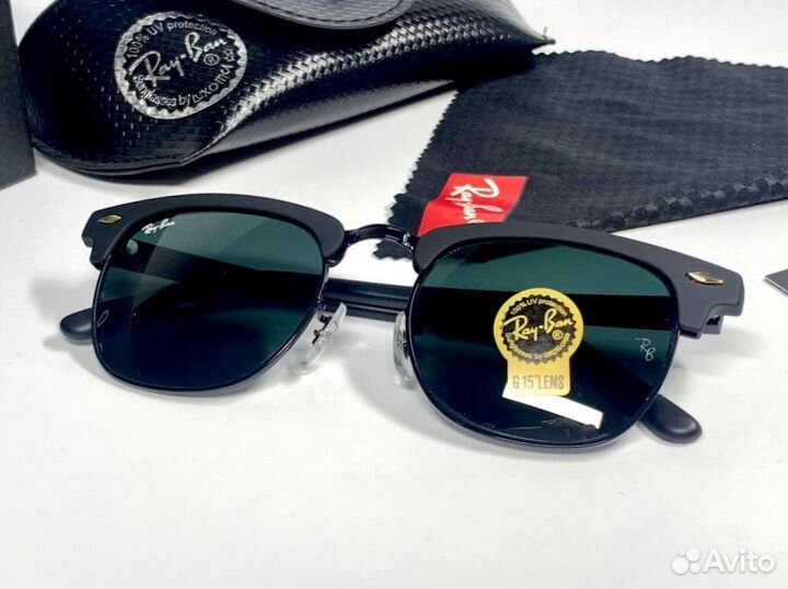 Очки Ray Ban Clubmaster черные матовые