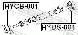 Подшипник подвесной карданного вала hyundai SAN