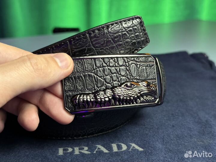 Ремень мужской lacoste большой крокодил