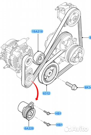Натяжитель ремня приводного Ford,Volvo