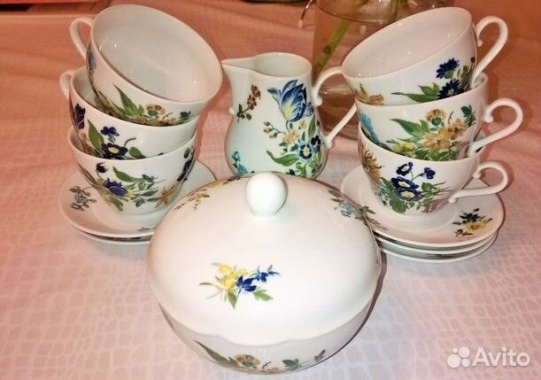 Kahla-Фарфор ГДР. Сервиз кофейный Винтаж