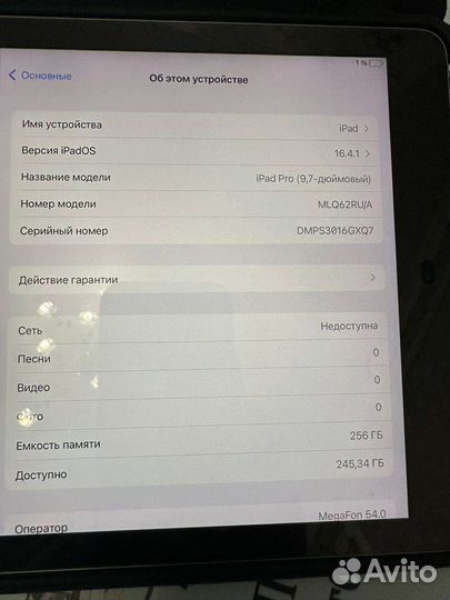 iPad Pro 9.7 256gb WI-FI