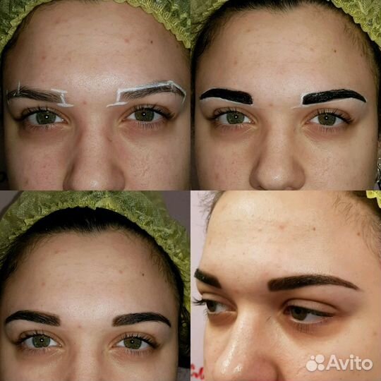 Наращивание ресниц, оформление бровей