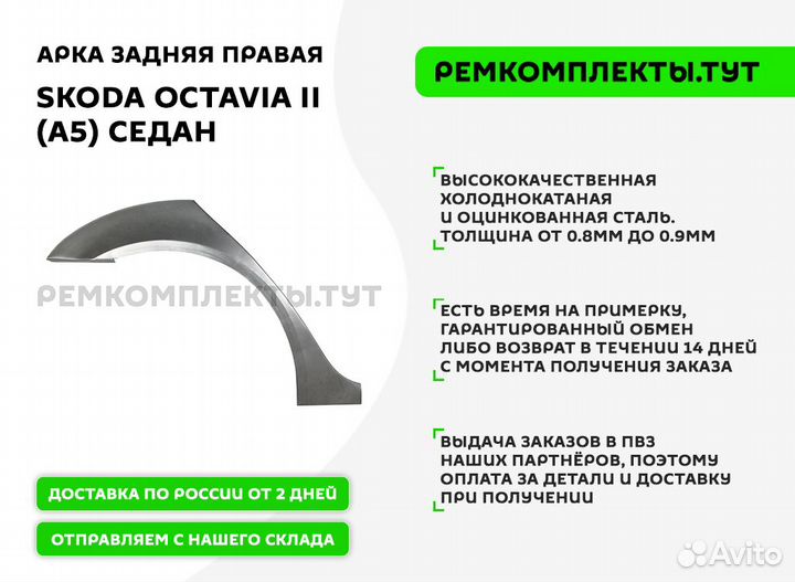 Арка задняя правая Skoda Octavia A5