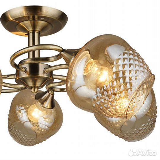 Люстра металл и стекло в спальню классика