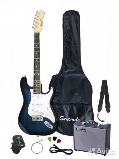 Комплект электрогитара, комбоусилитель, аксессуары