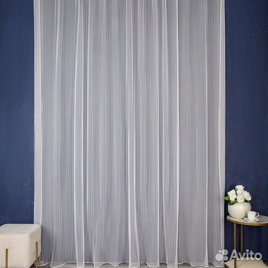 Тюль Плиссе Крем