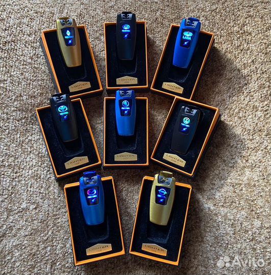 Зажигалки импульсная, дуговая сенсорным логотипо