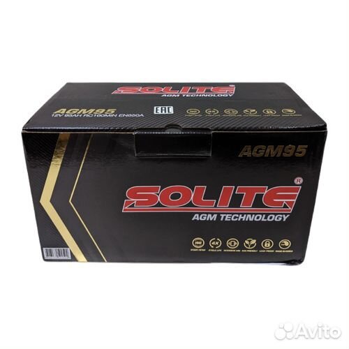 Аккумулятор Solite AGM95L (95Ач, 850А)