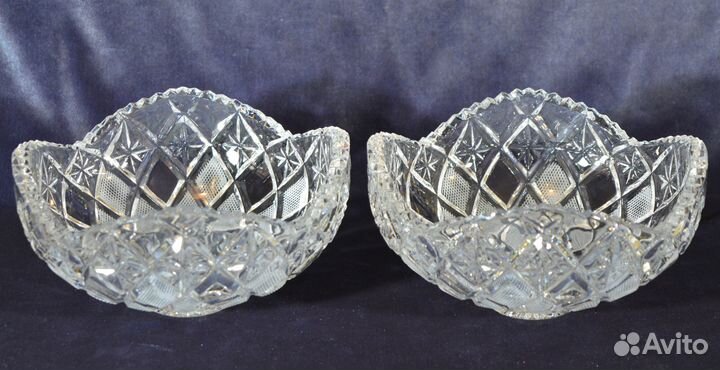 Салатницы конфетницы СССР хрустальные 2 штуки