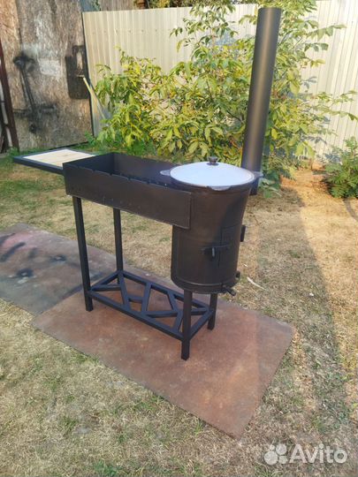 Мангал с печью под казан