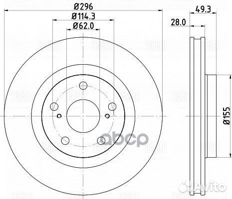 Диск торм. для а/м Toyota Camry (06) /RAV 4 (06