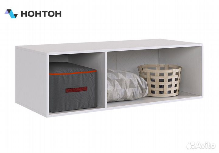 Антресоль трехдверная Ева 117.01 белое дерево / белый матовый