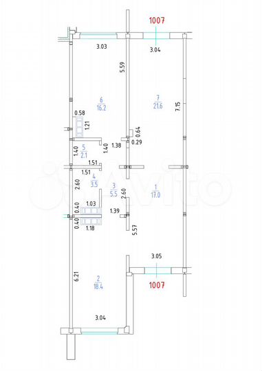 Свободного назначения, 36.5 м²