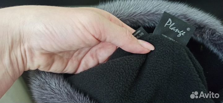 Шапка норковая, замш