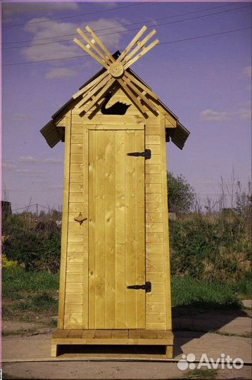 Уличный туалет деревянный Э501