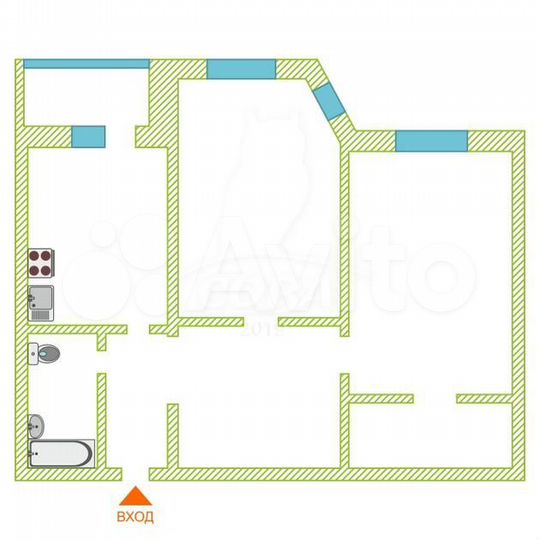2-к. квартира, 75 м², 3/10 эт.