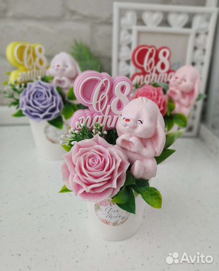Букеты цветы из мыла к 8 марта