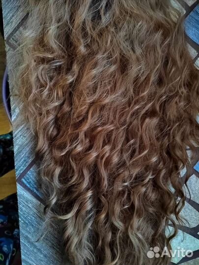 Парик рыжий омбре. Локоны спиральками. Новый