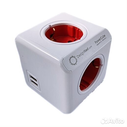 Разветвитель Allocacoc PowerCube Original USB RED