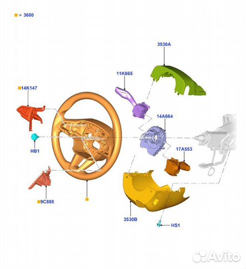 Кожух рулевой колонки Ford Kuga легковой универсал