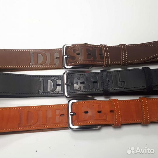 Ремень кожанный с надписью disel на 45мм