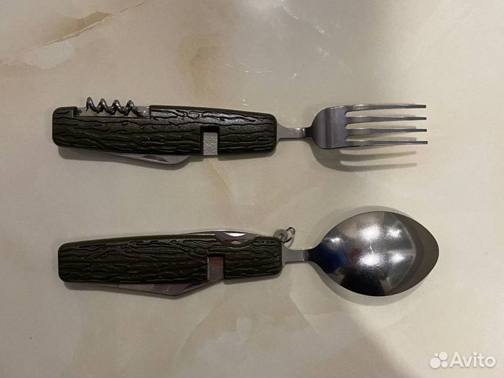 Нож складной, ложка вилка 6 в 1