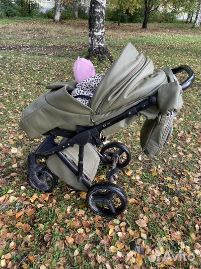 Коляска 2 в 1 adamex luciano deluxe Q106 экокожа