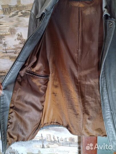 Кожаная куртка мужская 52 54