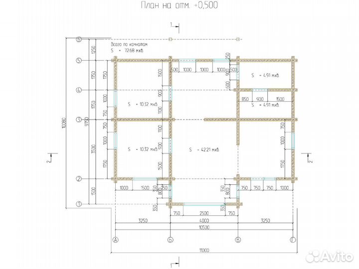 Дом из бруса 11х10