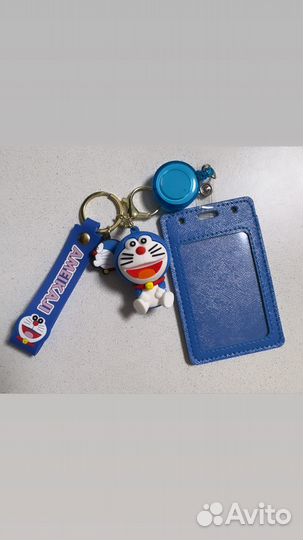 Бейдж школьный, чехол для карт с брелоком Дораэмон