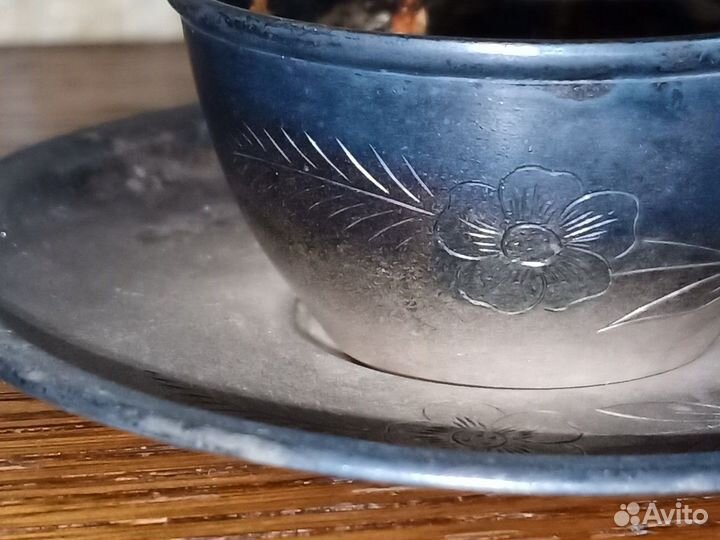Кофейные чашки мельхиор винтаж СССР