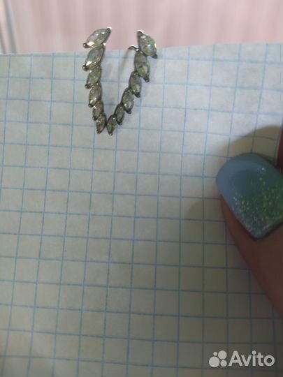Серебряные серьги каффы, есть проба