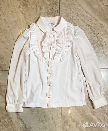 Блузка белая для девочек 116 122