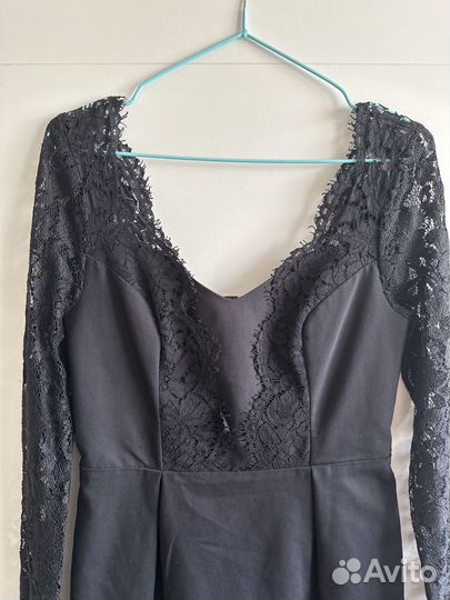 Платье женское черное вечернее с кружевом 8/34