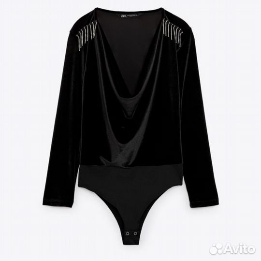 Боди бархатное zara