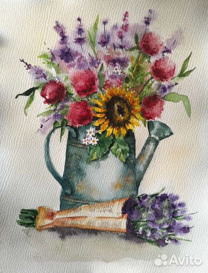 Картина акварель. Букет