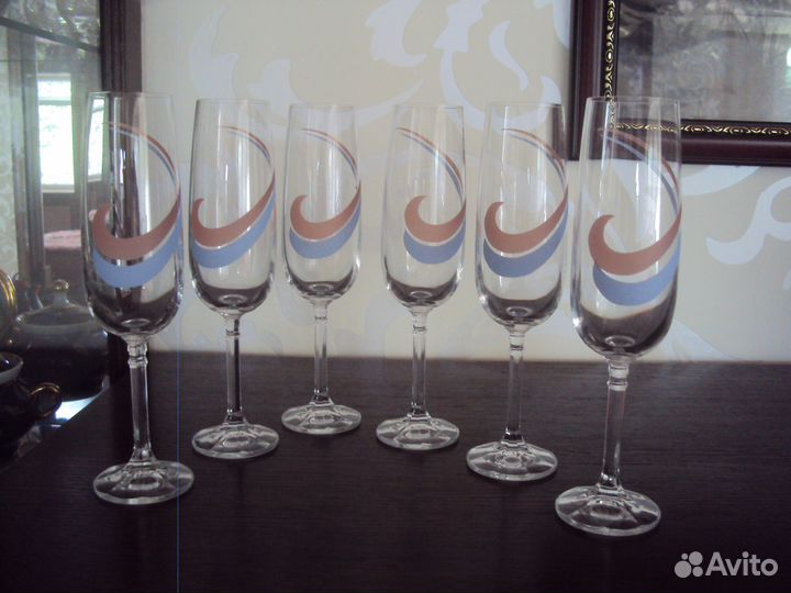 Фужеры Bohemia Чехословакия Винтаж 6 шт